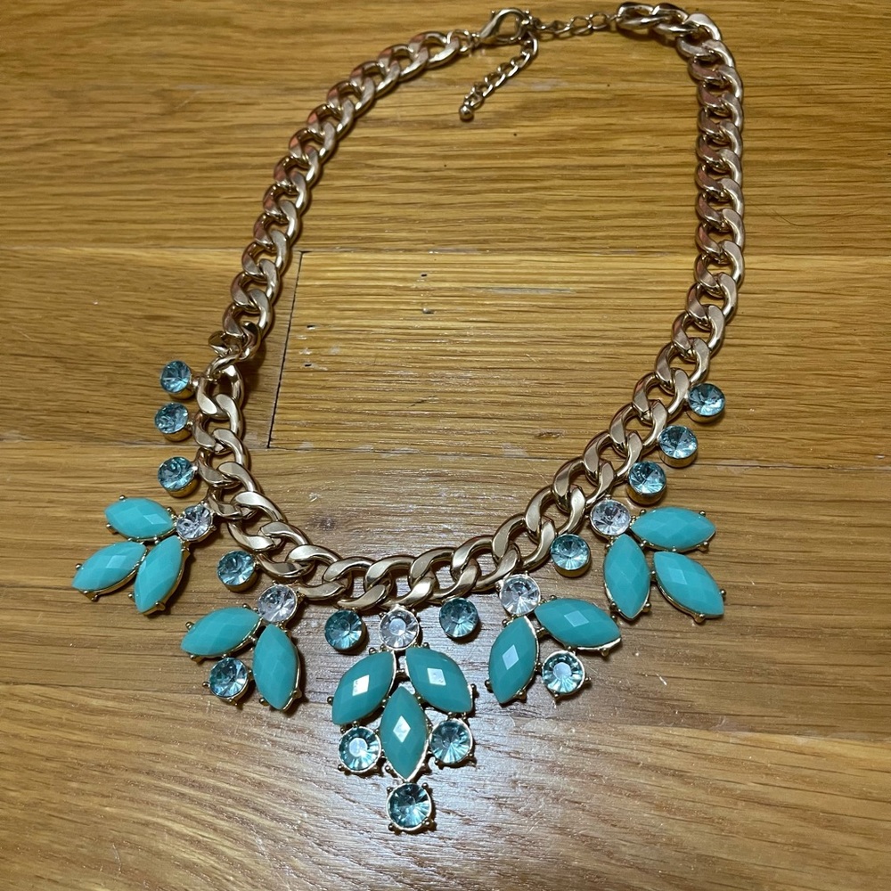 Teal statement necklace